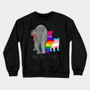 Mama Bear Lgbt Gay Trans Pride Support Lgbtq Parade Crewneck Sweatshirt